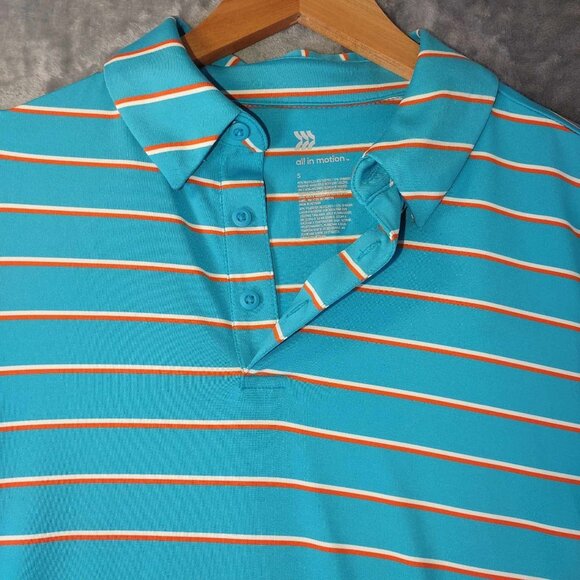 All In Motion Men's S Blue Vibrant Stretchy Preppy Minimalist Athleisure Shirt - Picture 7 of 11